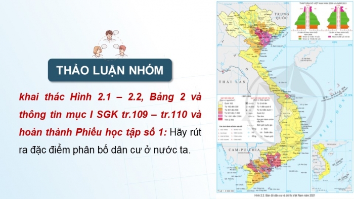 Giáo án điện tử Địa lí 9 cánh diều Bài 2: Phân bố dân cư và các loại hình quần cư