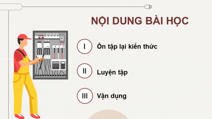 Giáo án điện tử Công nghệ 12 Điện - Điện tử Cánh diều Bài Ôn tập chủ đề 1 và chủ đề 2