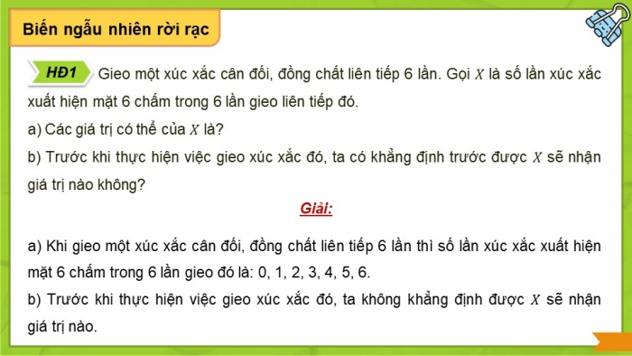 Giáo án điện tử chuyên đề toán 12 kết nối bài 1: Biến ngẫu nhiên rơi rạc và các số đặc trưng