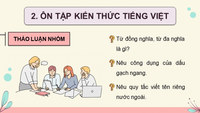 Giáo án PPT dạy thêm Tiếng Việt 5 cánh diều Bài 5: Ôn tập giữa học kì I (Tiết 2)