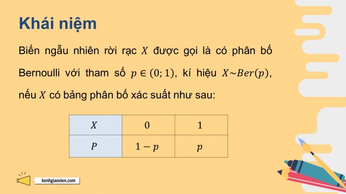 Giáo án điện tử chuyên đề Toán 12 cánh diều Bài 2: Phân bố Bernoulli. Phân bố nhị thức