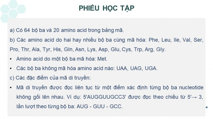 Giáo án điện tử Sinh học 12 chân trời Bài 1: Gene và cơ chế truyền thông tin di truyền (P2)