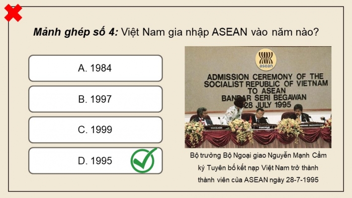 Giáo án điện tử Lịch sử 12 kết nối Bài 4: Sự ra đời và phát triển của Hiệp hội các quốc gia Đông Nam Á (ASEAN)