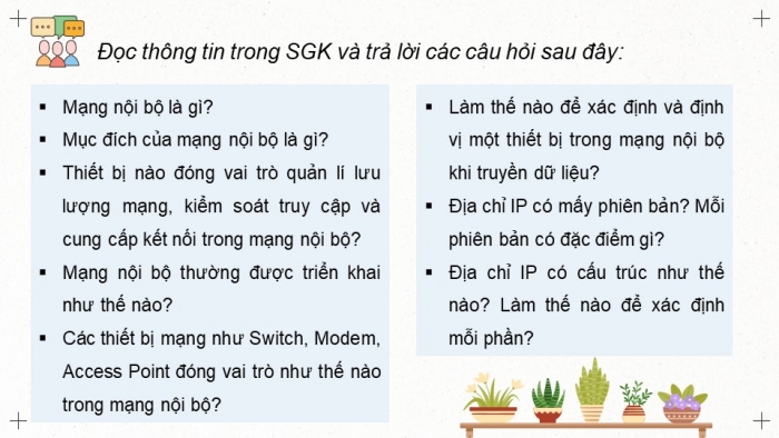 Giáo án điện tử Khoa học máy tính 12 chân trời Bài B6: Thiết kế mạng nội bộ