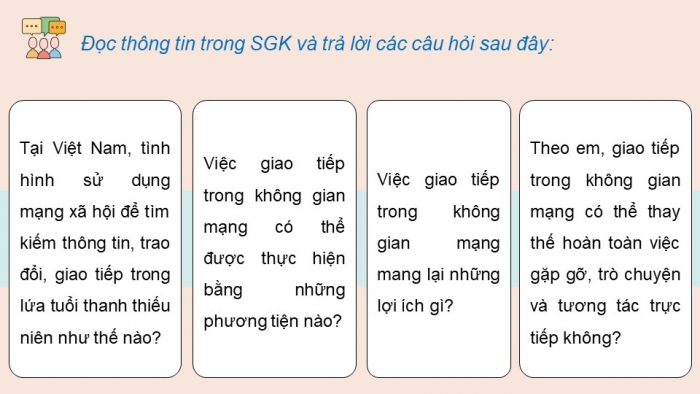 Giáo án điện tử Tin học ứng dụng 12 chân trời Bài D1: Giao tiếp trong không gian mạng