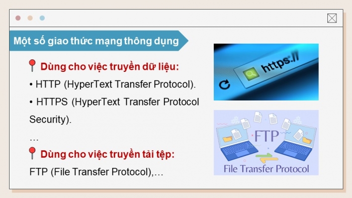 Giáo án điện tử Tin học ứng dụng 12 chân trời Bài B1: Thiết bị và giao thức mạng (P2)