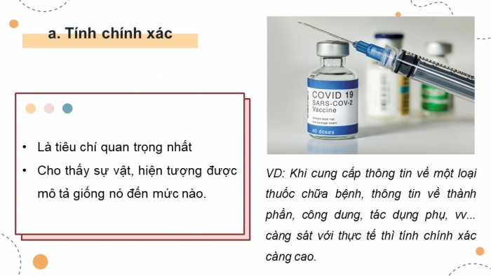 Giáo án điện tử Tin học 9 chân trời Bài 2: Chất lượng thông tin trong giải quyết vấn đề