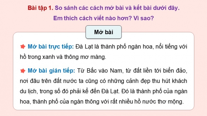 Giáo án điện tử Tiếng Việt 5 kết nối Bài 11: Viết mở bài và kết bài cho bài văn tả phong cảnh