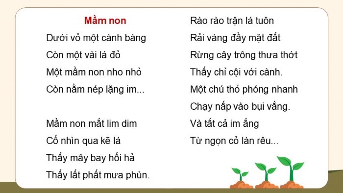 Giáo án điện tử Tiếng Việt 5 kết nối Bài 13: Mầm non