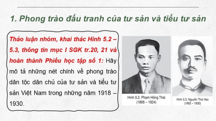 Giáo án điện tử Lịch sử 9 cánh diều Bài 5: Việt Nam từ năm 1918 đến năm 1930