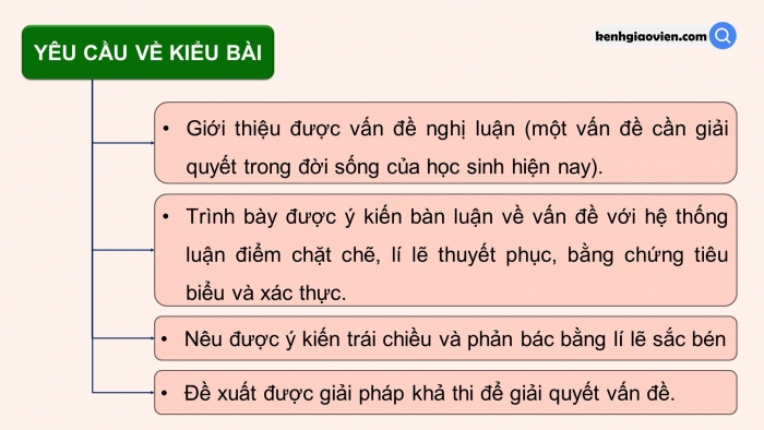 Giáo án điện tử Ngữ văn 9 kết nối Bài 3: Viết bài văn nghị luận về một vấn đề cần giải quyết (trong đời sống của học sinh hiện nay)