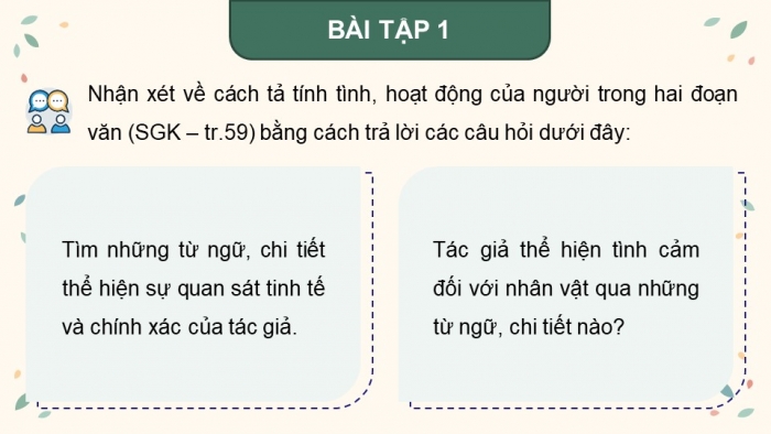 Giáo án điện tử Tiếng Việt 5 cánh diều Bài 4: Luyện tập tả người (Tả hoạt động, tính cách)