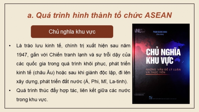 Giáo án điện tử Lịch sử 12 chân trời Bài 4: Sự ra đời và phát triển của Hiệp hội các quốc gia Đông Nam Á (ASEAN)