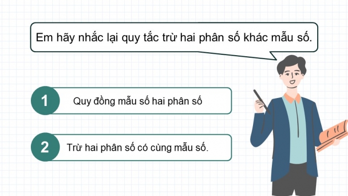 Giáo án PPT dạy thêm Toán 5 Chân trời bài 3: Ôn tập và bổ sung các phép tính với phân số