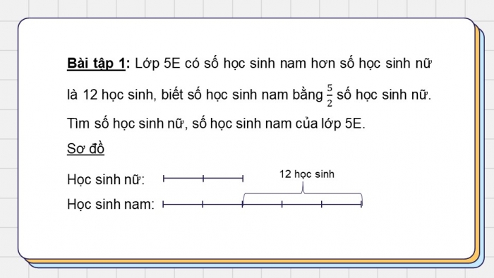 Giáo án PPT dạy thêm Toán 5 Chân trời bài 11: Tìm hai số khi biết hiệu và tỉ số của hai số đó