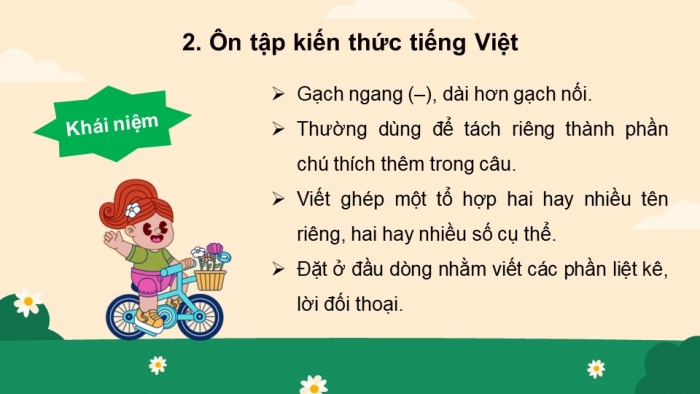 Giáo án PPT dạy thêm Tiếng Việt 5 cánh diều Bài 2: Cuộc họp bí mật, Luyện tập về dấu gạch ngang