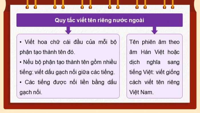 Giáo án PPT dạy thêm Tiếng Việt 5 cánh diều Bài 3: Bầu trời mùa thu, Quy tắc viết tên riêng nước ngoài