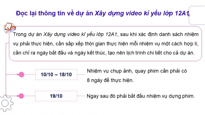 Giáo án điện tử chuyên đề tin học ứng dụng 12 kết nối bài 2: Thiết lập tiến độ dự án