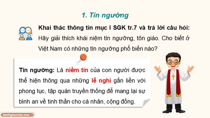 Giáo án điện tử chuyên đề Lịch sử 12 kết nối CĐ 1: Lịch sử tín ngưỡng và tôn giáo ở Việt Nam (P1)