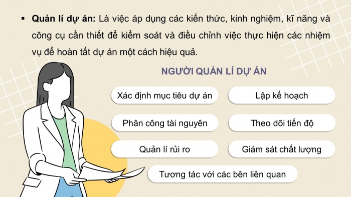 Giáo án điện tử chuyên đề Tin học ứng dụng 12 chân trời Bài 1.1: Dự án và phần mềm quản lí dự án