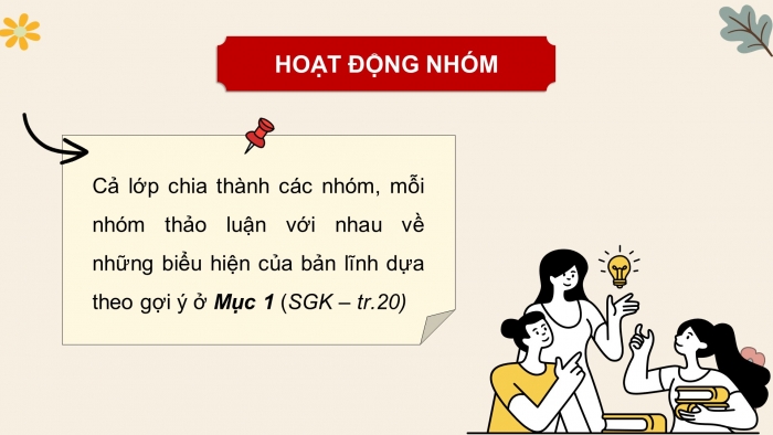 Giáo án điện tử Hoạt động trải nghiệm 12 chân trời bản 2 Chủ đề 2: Thể hiện bản lĩnh và đam mê (P2)