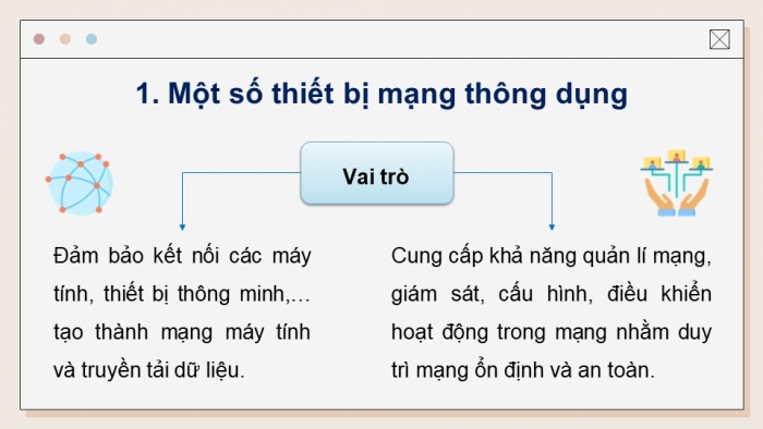 Giáo án điện tử Tin học ứng dụng 12 chân trời Bài B1: Thiết bị và giao thức mạng