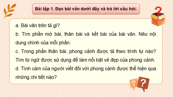 Giáo án điện tử Tiếng Việt 5 kết nối Bài 9: Tìm hiểu cách viết bài văn tả phong cảnh