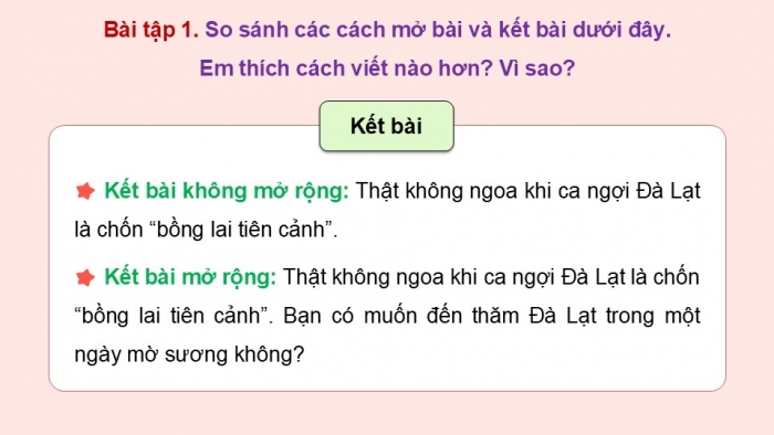 Giáo án điện tử Tiếng Việt 5 kết nối Bài 11: Viết mở bài và kết bài cho bài văn tả phong cảnh