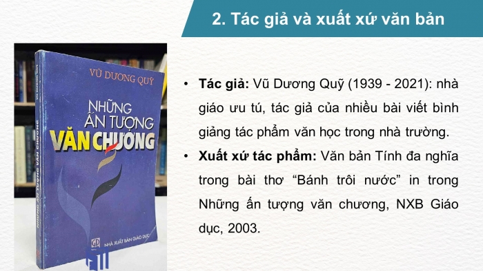 Giáo án điện tử Ngữ văn 9 chân trời Bài 2: Tính đa nghĩa trong bài thơ 