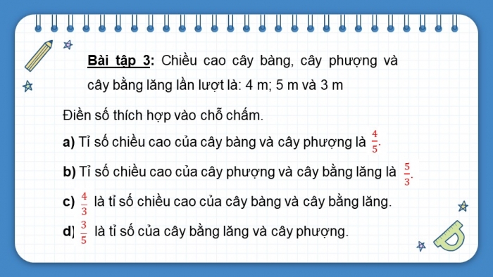 Giáo án PPT dạy thêm Toán 5 Chân trời bài 5: Tỉ số