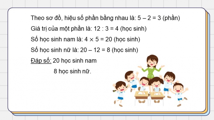 Giáo án PPT dạy thêm Toán 5 Chân trời bài 11: Tìm hai số khi biết hiệu và tỉ số của hai số đó