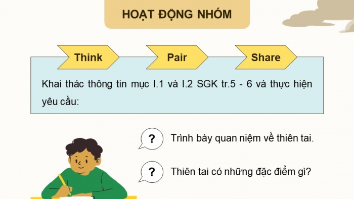 Giáo án điện tử chuyên đề Địa lí 12 chân trời CĐ 1: Thiên tai và biện pháp phòng, chống (P1)