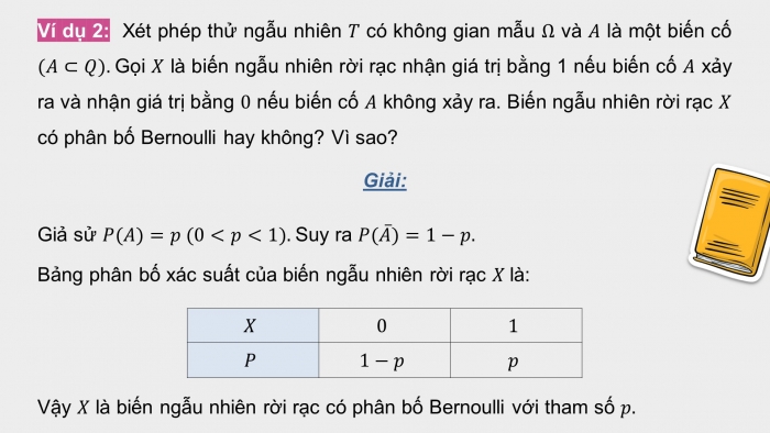 Giáo án điện tử chuyên đề Toán 12 cánh diều Bài 2: Phân bố Bernoulli. Phân bố nhị thức