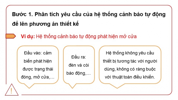 Giáo án điện tử chuyên đề công nghệ 12 điện - điện tử kết nối bài 3: Dự án thiết kế, chế tạo hệ thống cảnh báo tự động trong gia đình