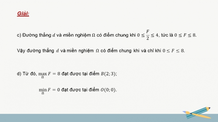 Giáo án điện tử chuyên đề Toán 12 chân trời Bài 1: Bài toán quy hoạch tuyến tính