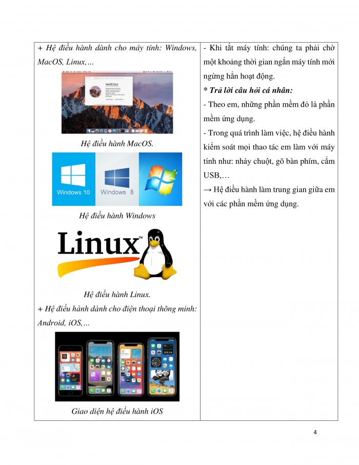 Giáo án và PPT Tin học 7 cánh diều Bài 4: Một số chức năng của hệ điều hành