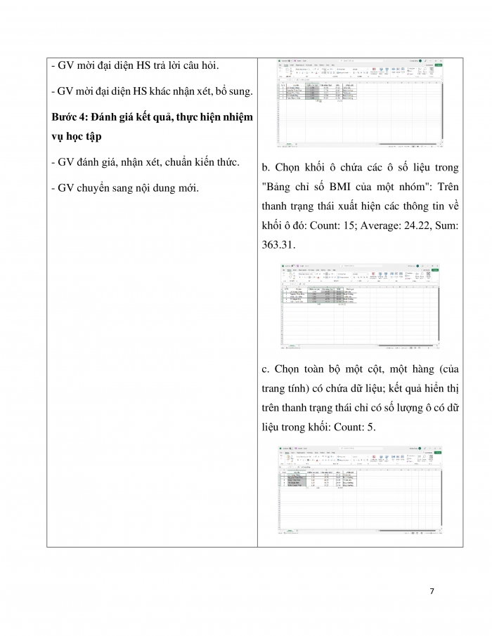 Giáo án và PPT Tin học 7 cánh diều Bài 3: Làm quen với trang tính (tiếp theo)