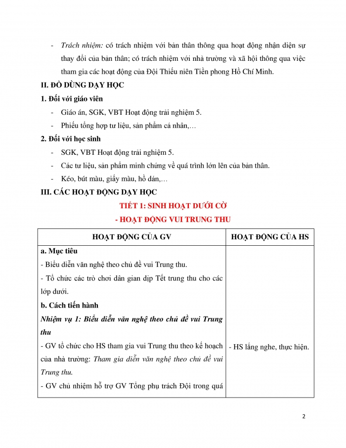 Giáo án và PPT Hoạt động trải nghiệm 5 chân trời bản 1 Chủ đề 1: Em và trường tiểu học thân yêu - Tuần 3