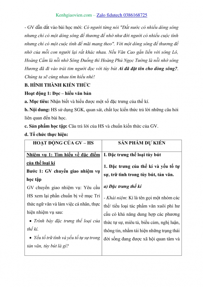 Giáo án và PPT Ngữ văn 11 kết nối Bài 7: Ai đã đặt tên cho dòng sông? (Trích – Hoàng Phủ Ngọc Tường)