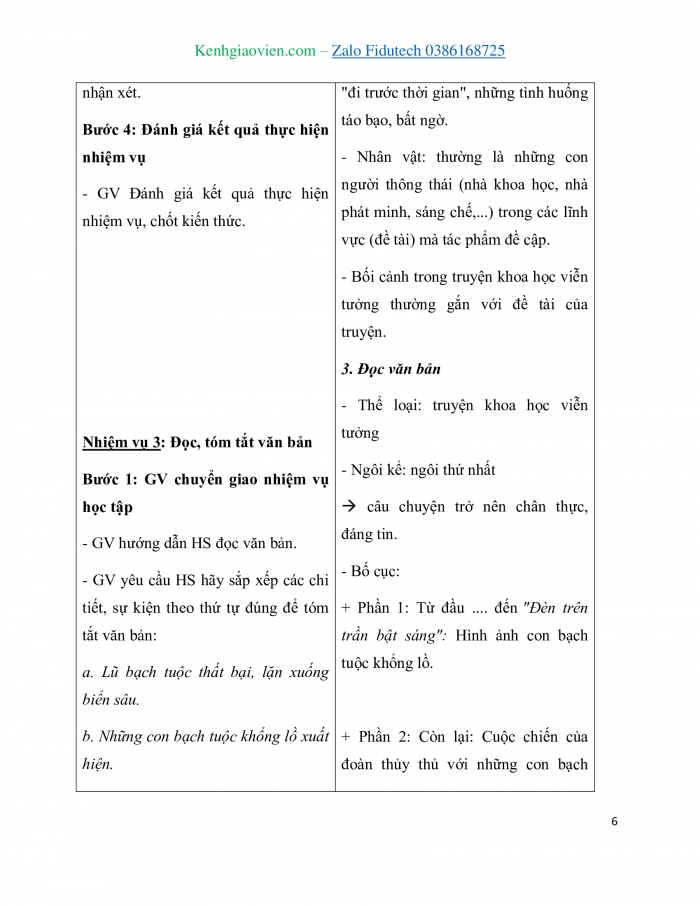 Giáo án và PPT Ngữ văn 7 cánh diều Bài 3: Bạch tuộc (Giuyn Véc-nơ)