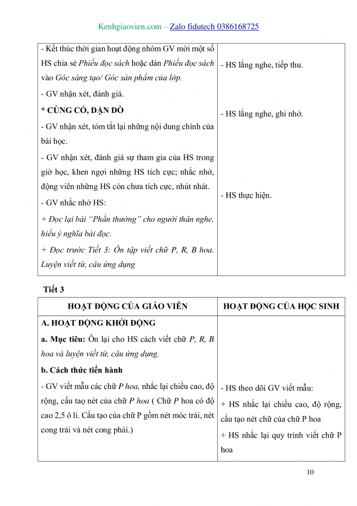 Giáo án và PPT Tiếng Việt 3 chân trời Bài 1: Phần thưởng, Ôn chữ hoa P R B, Mở rộng vốn từ Đội viên