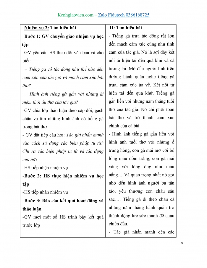 Giáo án và PPT Ngữ văn 7 cánh diều Bài 4: Vẻ đẹp của bài thơ “Tiếng gà trưa” (Đinh Trọng Lạc)