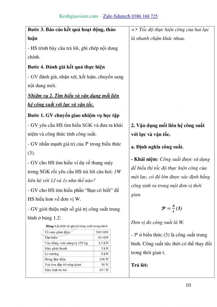 Giáo án và PPT Vật lí 10 cánh diều Bài 1: Năng lượng và công