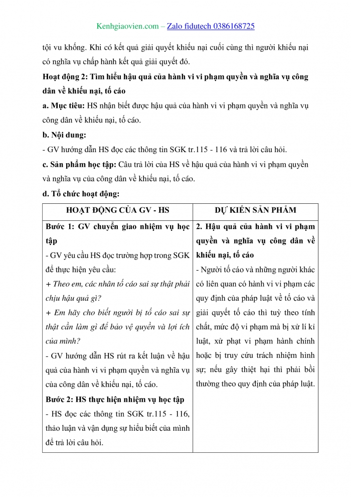 Giáo án và PPT Kinh tế pháp luật 11 chân trời Bài 15: Quyền và nghĩa vụ công dân về khiếu nại, tố cáo