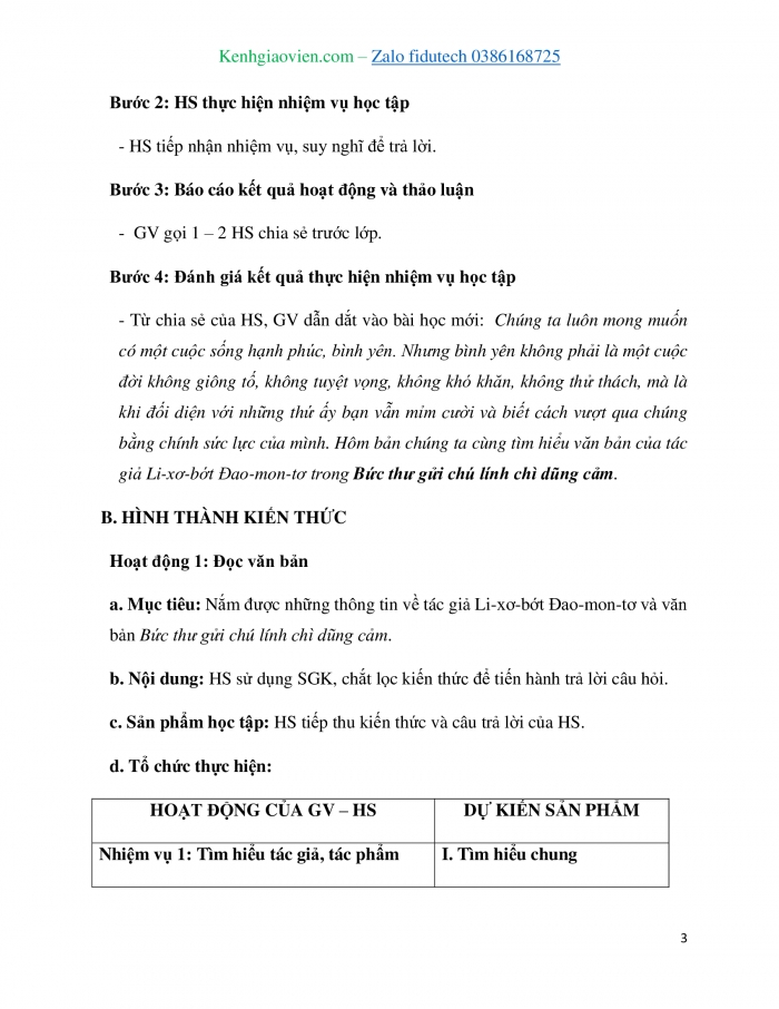 Giáo án và PPT Ngữ văn 7 chân trời Bài 3: Bức thư gửi chú lính chì dũng cảm (Li-xơ-bớt Đao-mon-tơ)