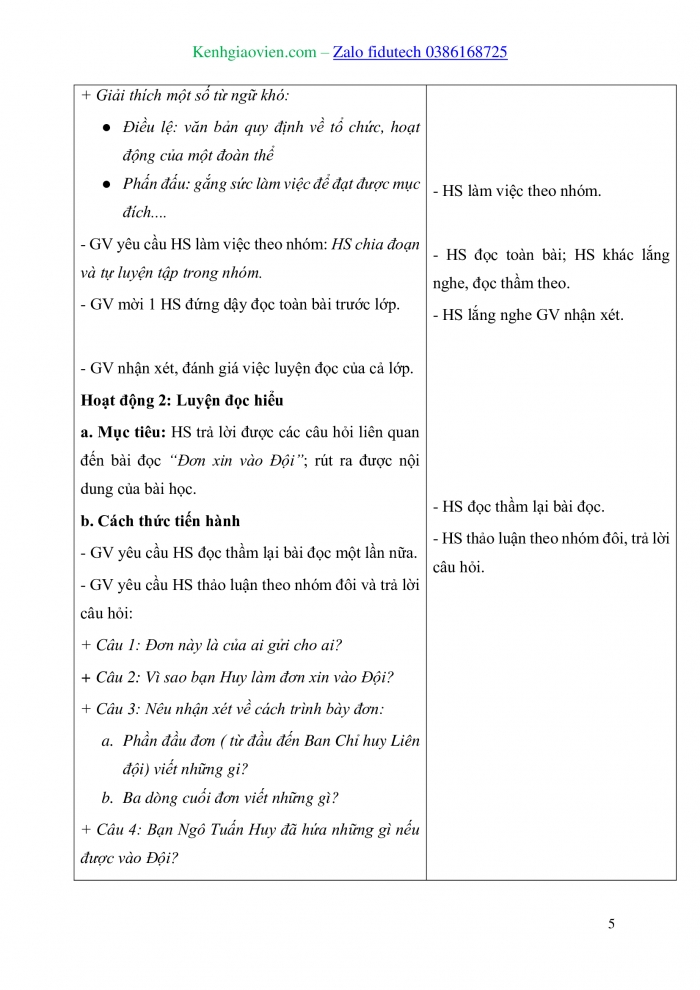 Giáo án và PPT Tiếng Việt 3 chân trời Bài 2: Đơn xin vào Đội, Nói về việc phấn đấu để trở thành đội viên, Luyện tập điền thông tin vào tờ khai in sẵn