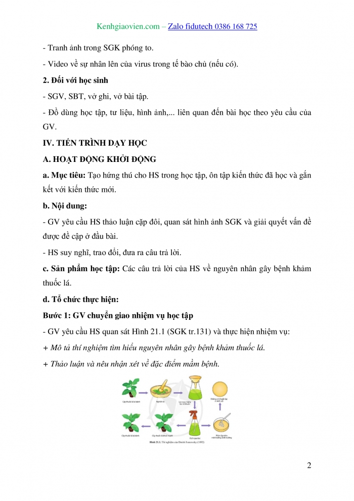 Giáo án và PPT Sinh học 10 cánh diều Bài 21: Khái niệm, cấu tạo và chu trình nhân lên của virus