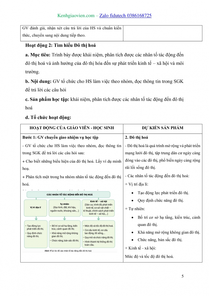 Giáo án và PPT Địa lí 10 cánh diều Bài 17: Phân bố dân cư và đô thị hoá