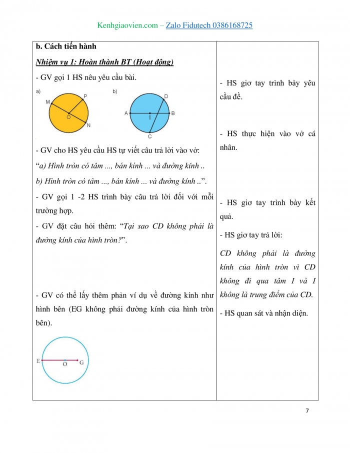 Giáo án và PPT Toán 3 kết nối Bài 17: Hình tròn. Tâm, bán kính, đường kính của hình tròn