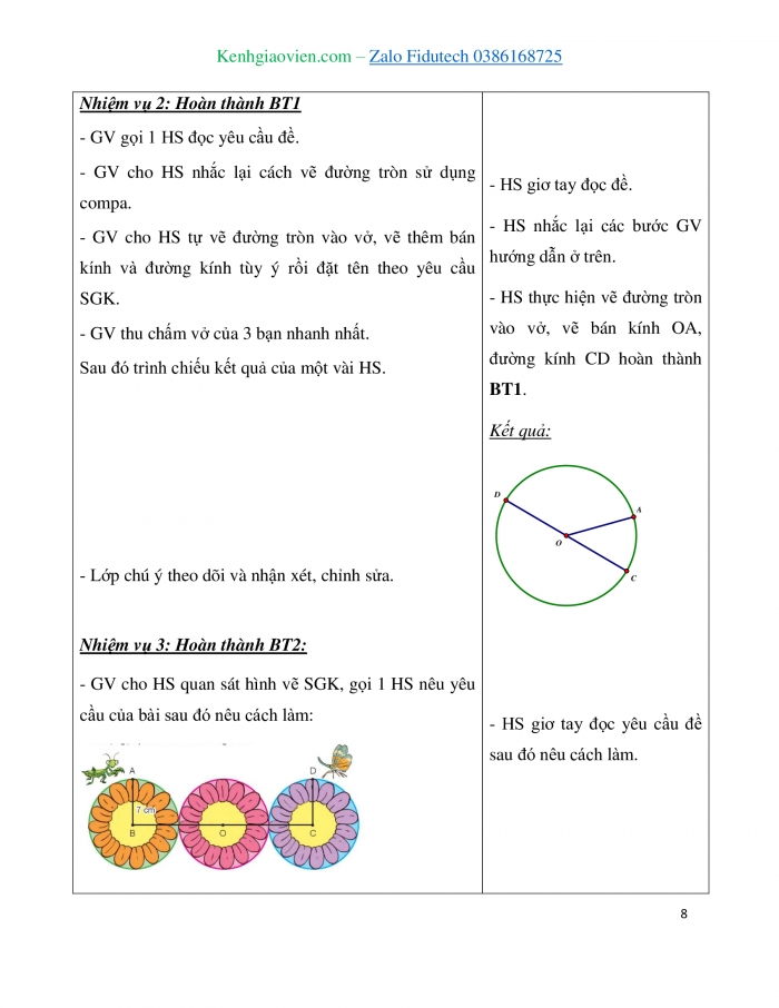 Giáo án và PPT Toán 3 kết nối Bài 17: Hình tròn. Tâm, bán kính, đường kính của hình tròn